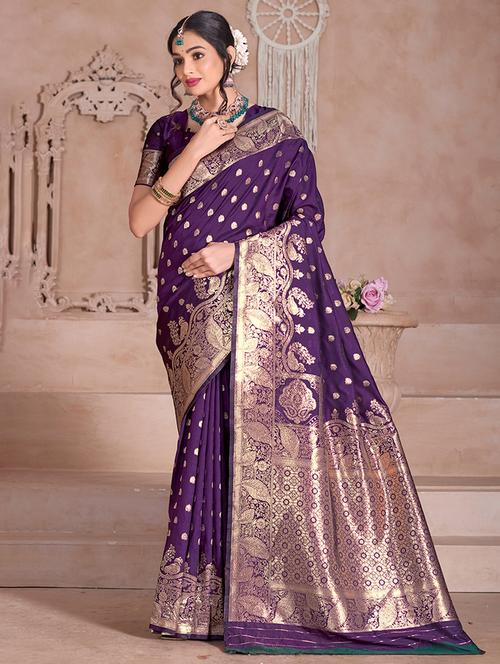 women self design banarasi saree with blouse - 21968518 - Very Small Image - 1