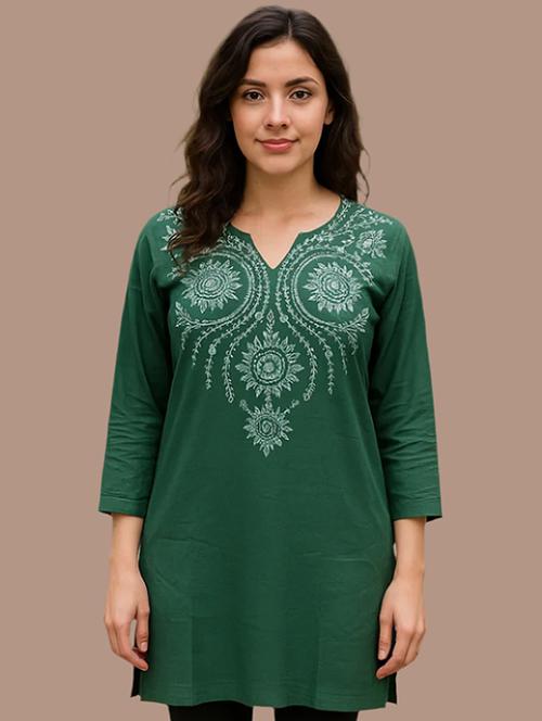 Women Embroidered Three Quarter Sleeve Kurti - 21968528 - Very Small Image - 1