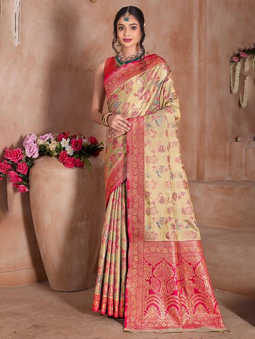 women self design banarasi saree with blouse - 21968563 - Very Small Image - 1