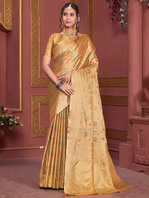 women self design banarasi saree with blouse - 21968570 - Very Small Image - 1