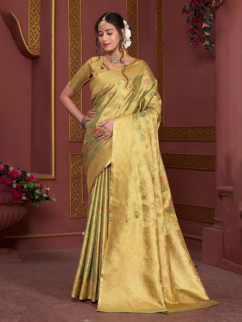 women self design banarasi saree with blouse - 21968571 - Very Small Image - 1
