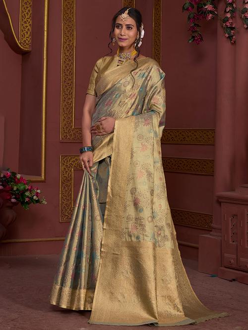 women self design banarasi saree with blouse - 21968574 - Very Small Image - 1