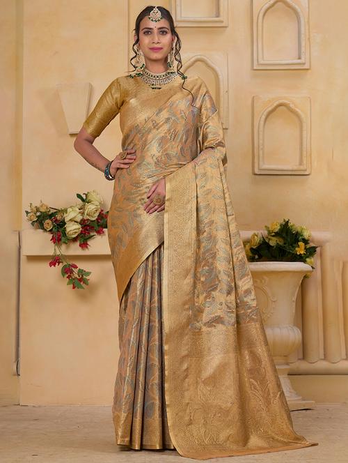 women self design banarasi saree with blouse - 21968584 - Very Small Image - 1