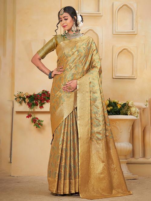 women self design banarasi saree with blouse - 21968585 - Very Small Image - 1