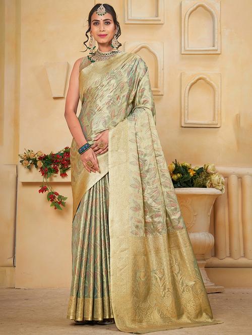 women self design banarasi saree with blouse - 21968586 - Very Small Image - 1