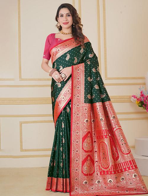 women self design banarasi saree with blouse - 21968746 - Very Small Image - 1