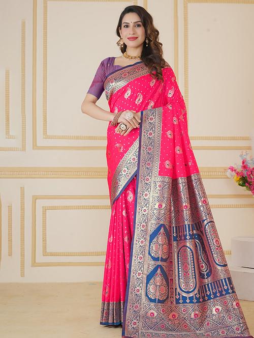 women self design banarasi saree with blouse - 21968749 - Very Small Image - 1