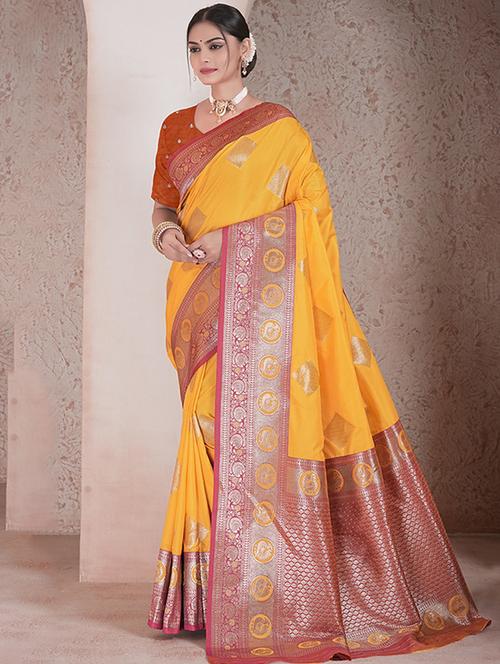 women self design banarasi saree with blouse - 21968763 - Very Small Image - 1
