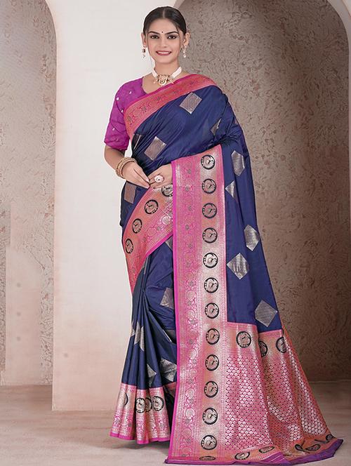 women self design banarasi saree with blouse - 21968764 - Very Small Image - 1