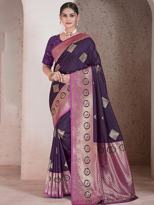 women self design banarasi saree with blouse - 21968768 - Very Small Image - 1