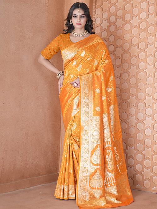 women self design banarasi saree with blouse - 21968785 - Very Small Image - 1