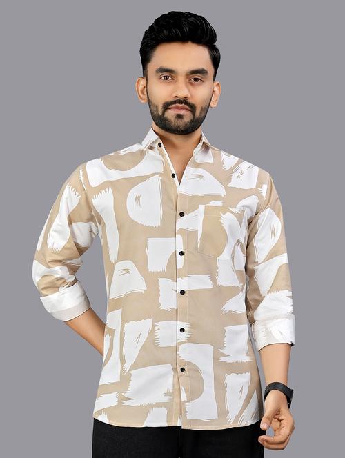 men printed long sleeve regular fit casual shirt - 21968993 - Very Small Image - 1
