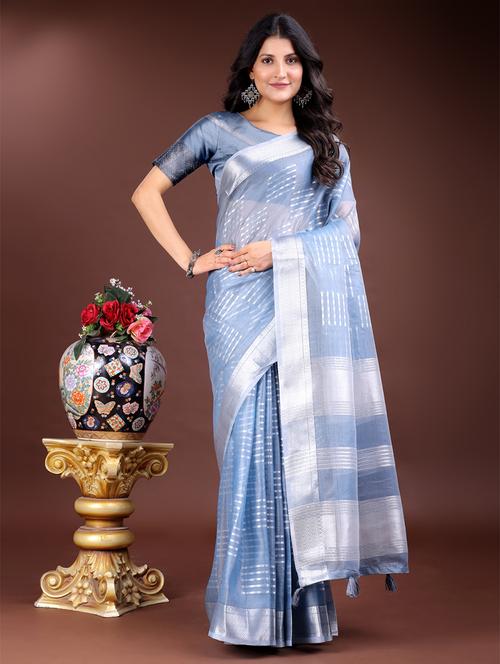 women self design bordered saree with blouse - 21969108 - Very Small Image - 1