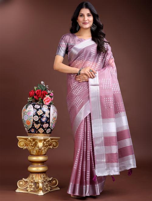 women self design bordered saree with blouse - 21969109 - Very Small Image - 1