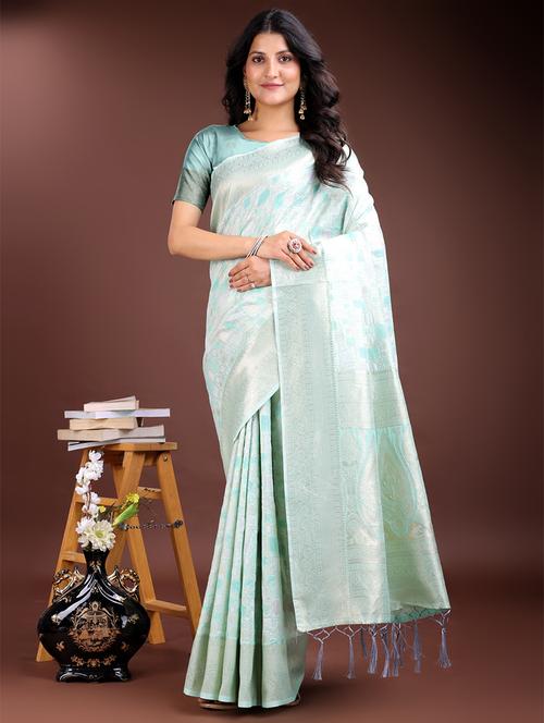 women self design banarasi saree with blouse - 21969191 - Very Small Image - 1