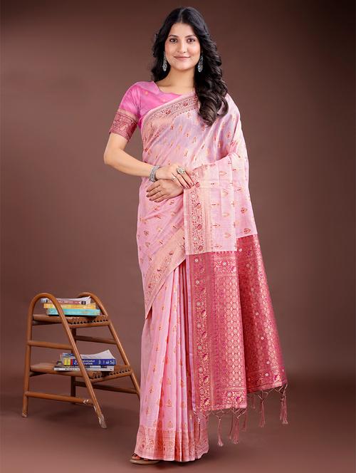 women self design bordered saree with blouse - 21969193 - Very Small Image - 1