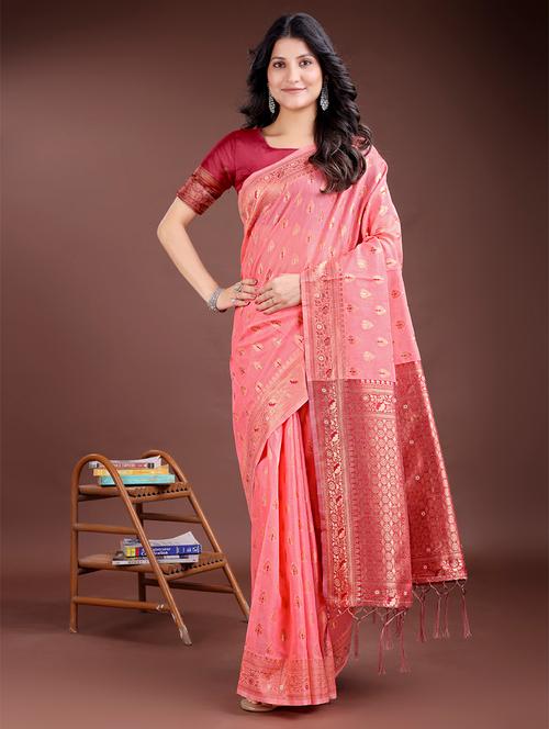 women self design bordered saree with blouse - 21969195 - Very Small Image - 1
