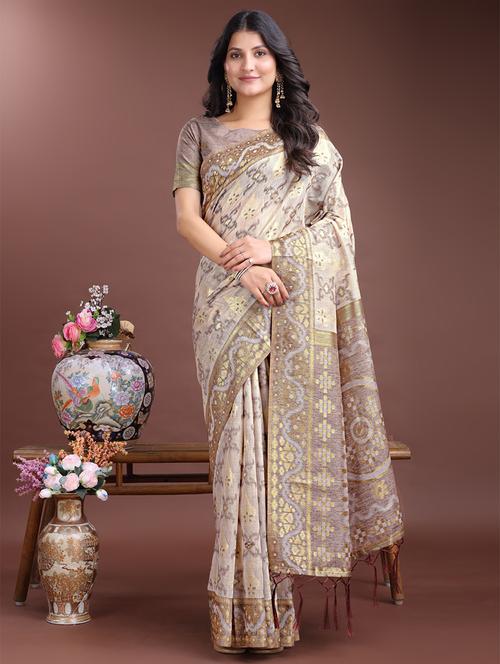women self design bordered saree with blouse - 21969199 - Very Small Image - 1