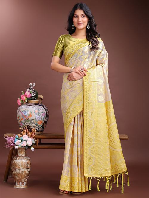 women self design bordered saree with blouse - 21969202 - Very Small Image - 1