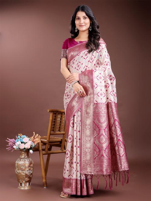 women self design bordered saree with blouse - 21969217 - Very Small Image - 1