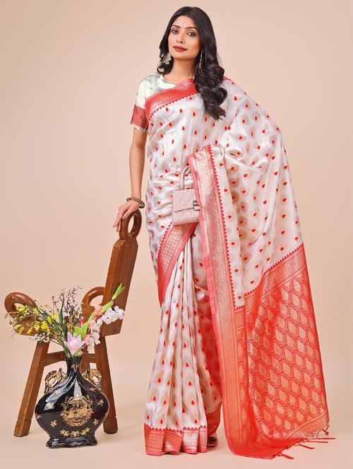 women self design banarasi saree with blouse - 21969224 - Very Small Image - 1