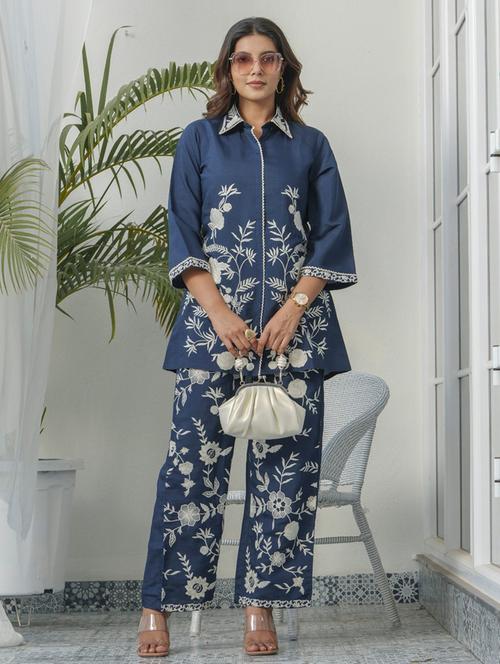 women three quarter sleeve ethnic co-ord set - 21969746 - Very Small Image - 1