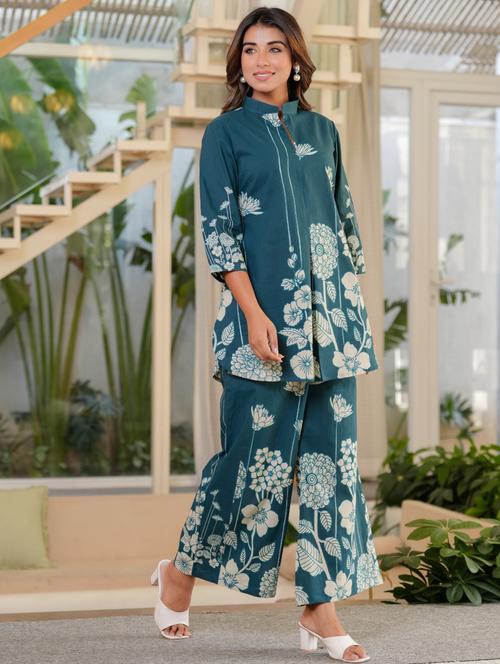 women three quarter sleeve ethnic co-ord set - 21969767 - Very Small Image - 1