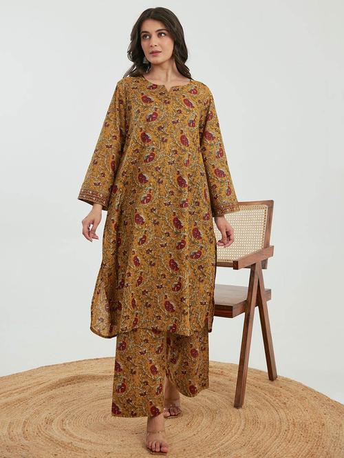 women floral printed long sleeve kurta palazzo set - 21969791 - Very Small Image - 1