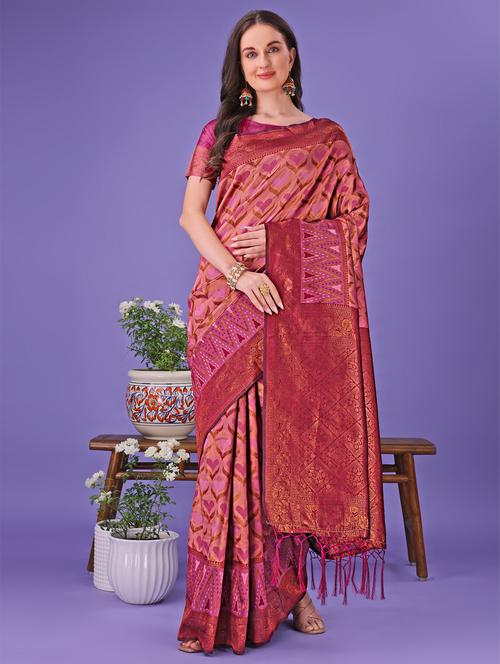 women self design banarasi saree with blouse - 21969846 - Very Small Image - 1