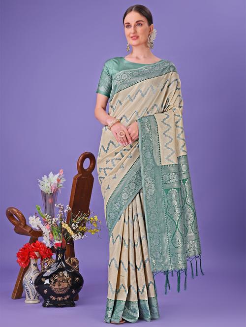 women self design banarasi saree with blouse - 21969847 - Very Small Image - 1