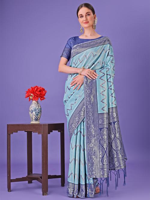 women self design banarasi saree with blouse - 21969848 - Very Small Image - 1