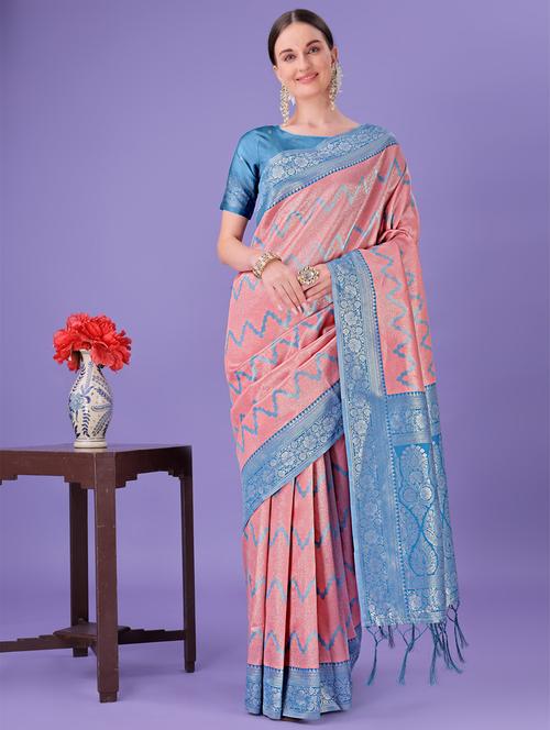 women self design banarasi saree with blouse - 21969854 - Very Small Image - 1