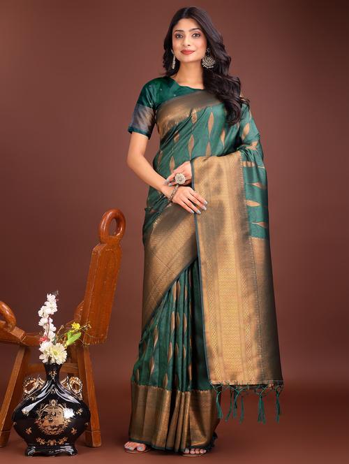 women self design banarasi saree with blouse - 21969911 - Very Small Image - 1