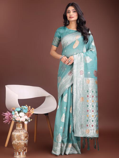 women self design bordered saree with blouse - 21969928 - Very Small Image - 1