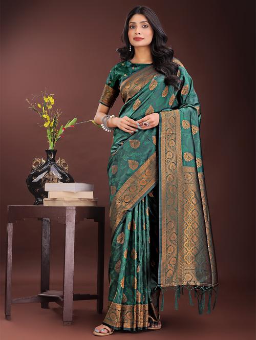 women self design banarasi saree with blouse - 21969939 - Very Small Image - 1