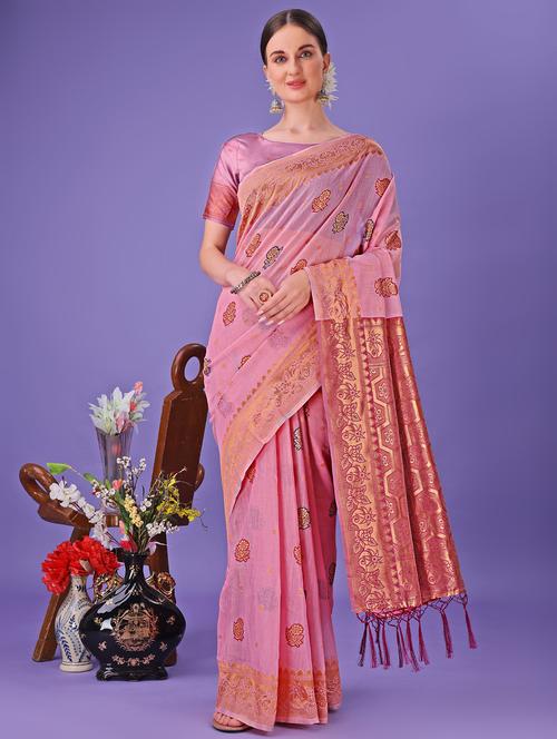 women self design bordered saree with blouse - 21969940 - Very Small Image - 1