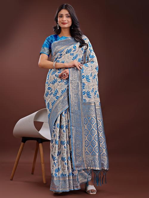 women self design bordered saree with blouse - 21969949 - Very Small Image - 1