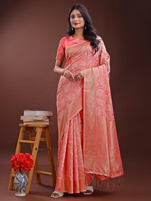 women self design banarasi saree with blouse - 21969951 - Very Small Image - 1