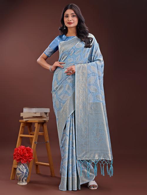 women self design banarasi saree with blouse - 21969953 - Very Small Image - 1