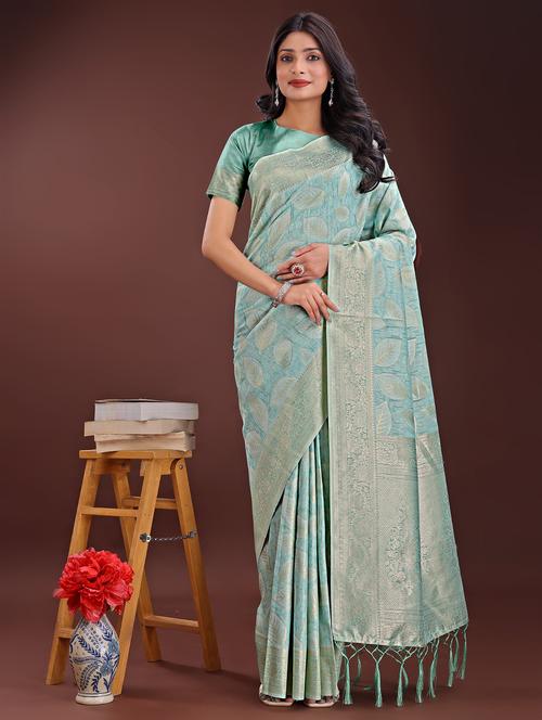 women self design banarasi saree with blouse - 21969956 - Very Small Image - 1