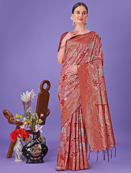 women self design banarasi saree with blouse - 21969965 - Very Small Image - 1