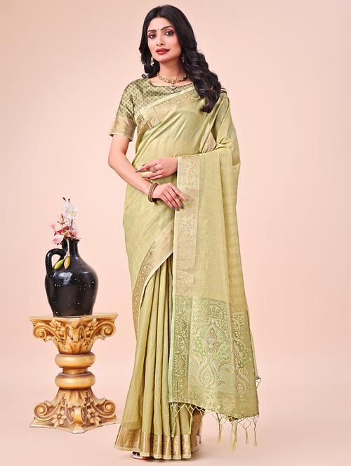 women striped bordered saree with blouse - 21969994 - Very Small Image - 1