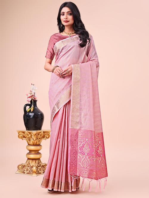 women striped bordered saree with blouse - 21969995 - Very Small Image - 1