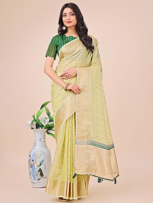 women self design bordered saree with blouse - 21970012 - Very Small Image - 1