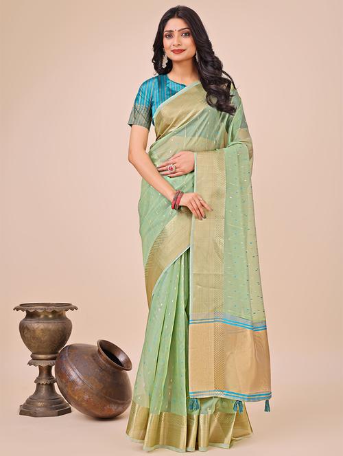 women self design bordered saree with blouse - 21970014 - Very Small Image - 1