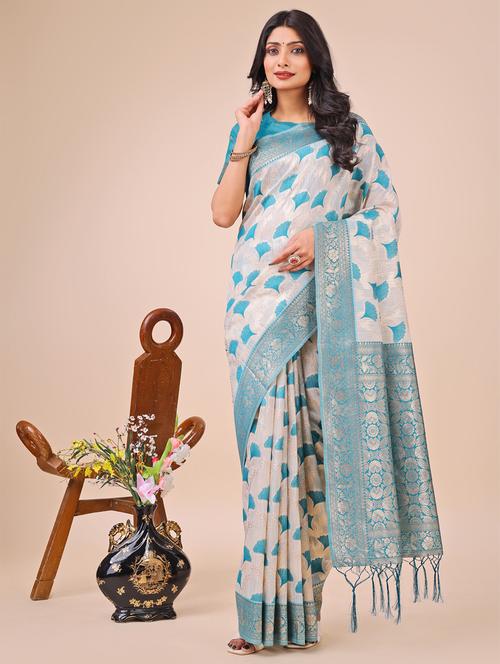 women self design bordered saree with blouse - 21970018 - Very Small Image - 1