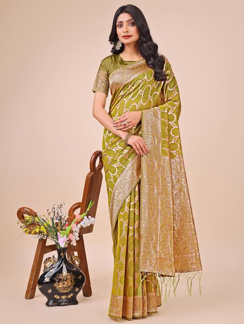 women self design bordered saree with blouse - 21970128 - Very Small Image - 1