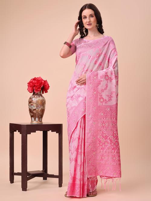 women self design bordered saree with blouse - 21970149 - Very Small Image - 1