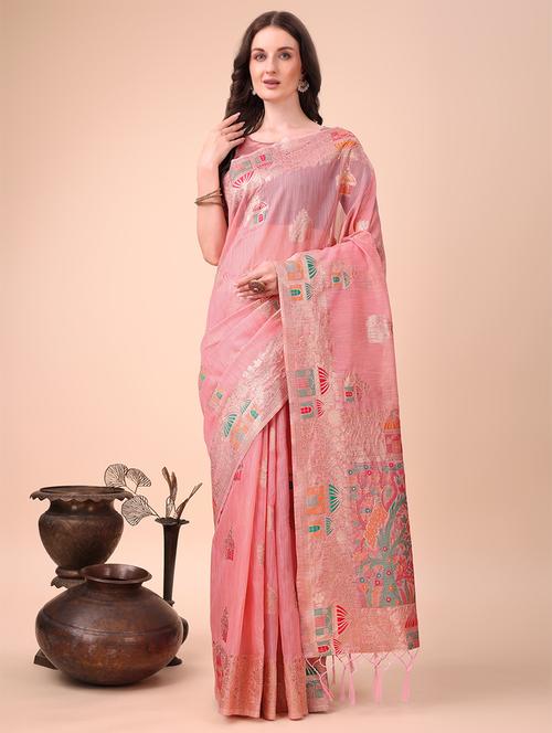 women self design bordered saree with blouse - 21970153 - Very Small Image - 1