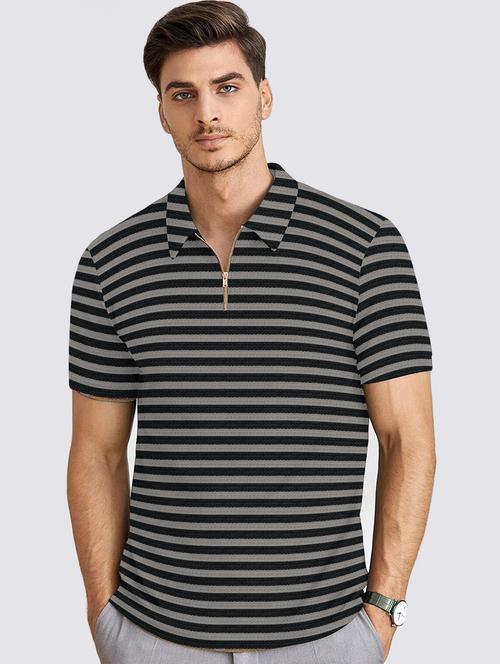 men striped short sleeve regular fit polo t-shirt - 21970456 - Very Small Image - 1